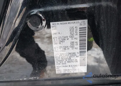 2019 Nissan Rogue Sl from USA, damaged, VIN 5N1AT2MV8KC837007